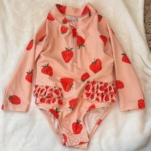 Carter's Pink Strawberry Long Sleeve Swimsuit